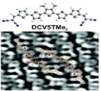 Graphical abstract: Electronic structure and excited state dynamics in a dicyanovinyl-substituted oligothiophene on Au(111)